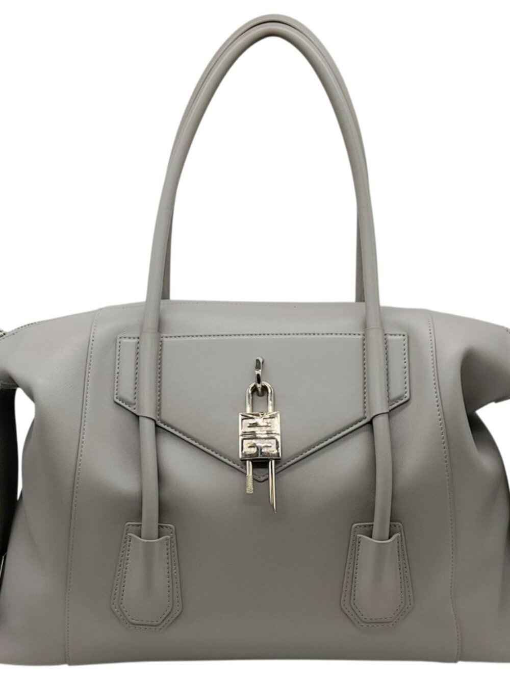 Givenchy Grey Leather Medium Antigona Soft Lock Bag